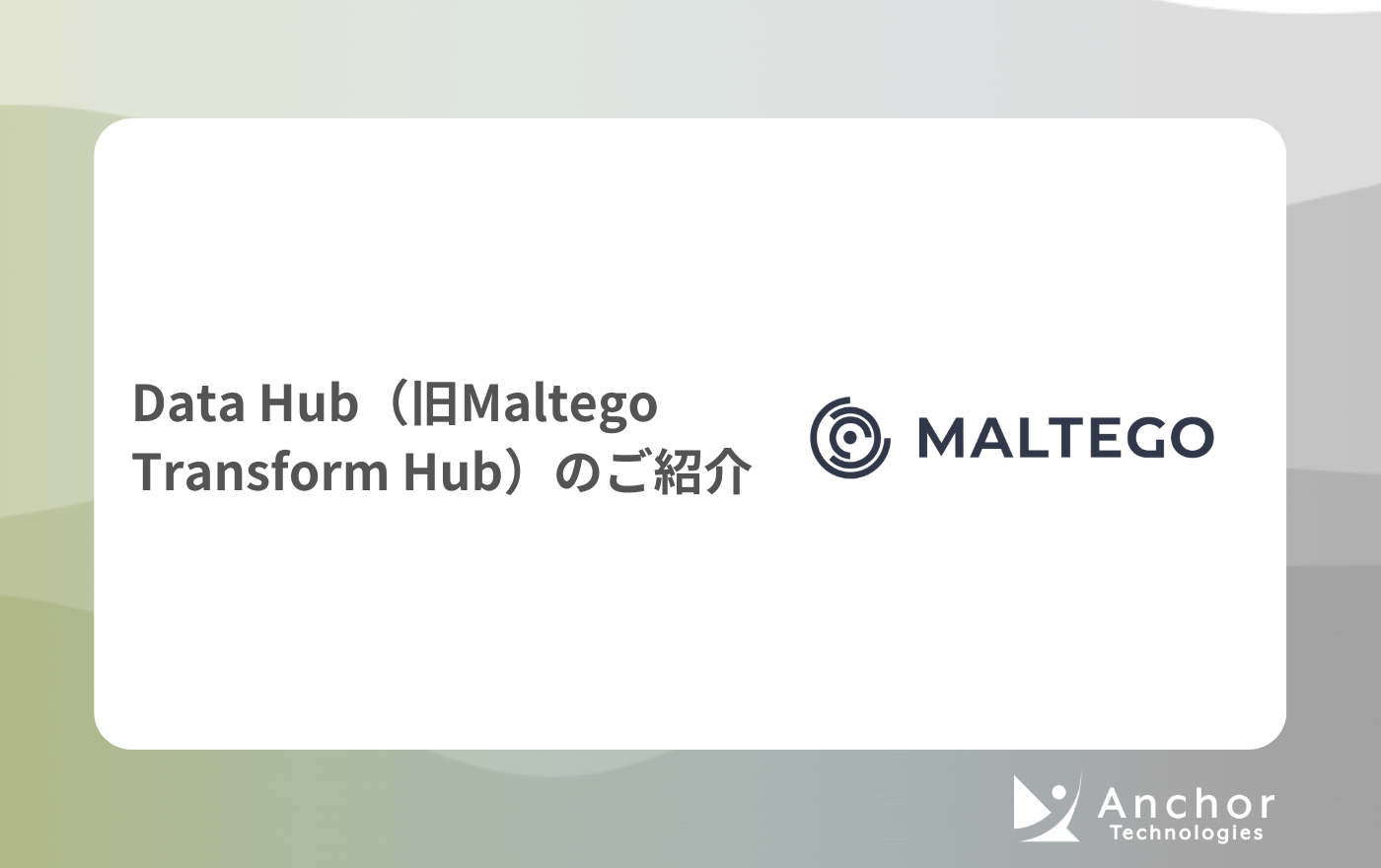 Data Hub（旧Maltego Transform Hub）の紹介
